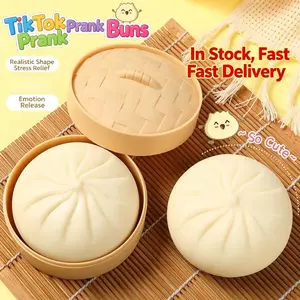 4-Piece Set Super Soft Baozi and Dumpling Stress Relief Toys, Realistic Fake Baozi and Dumplings for Fun, Perfect for Friends' Playtime