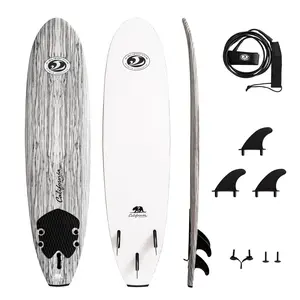 California Board Company (CBC) 065 7 ft. Eps Heat-Laminated High-Density Soft Surfboard with Traction Pad, Leash