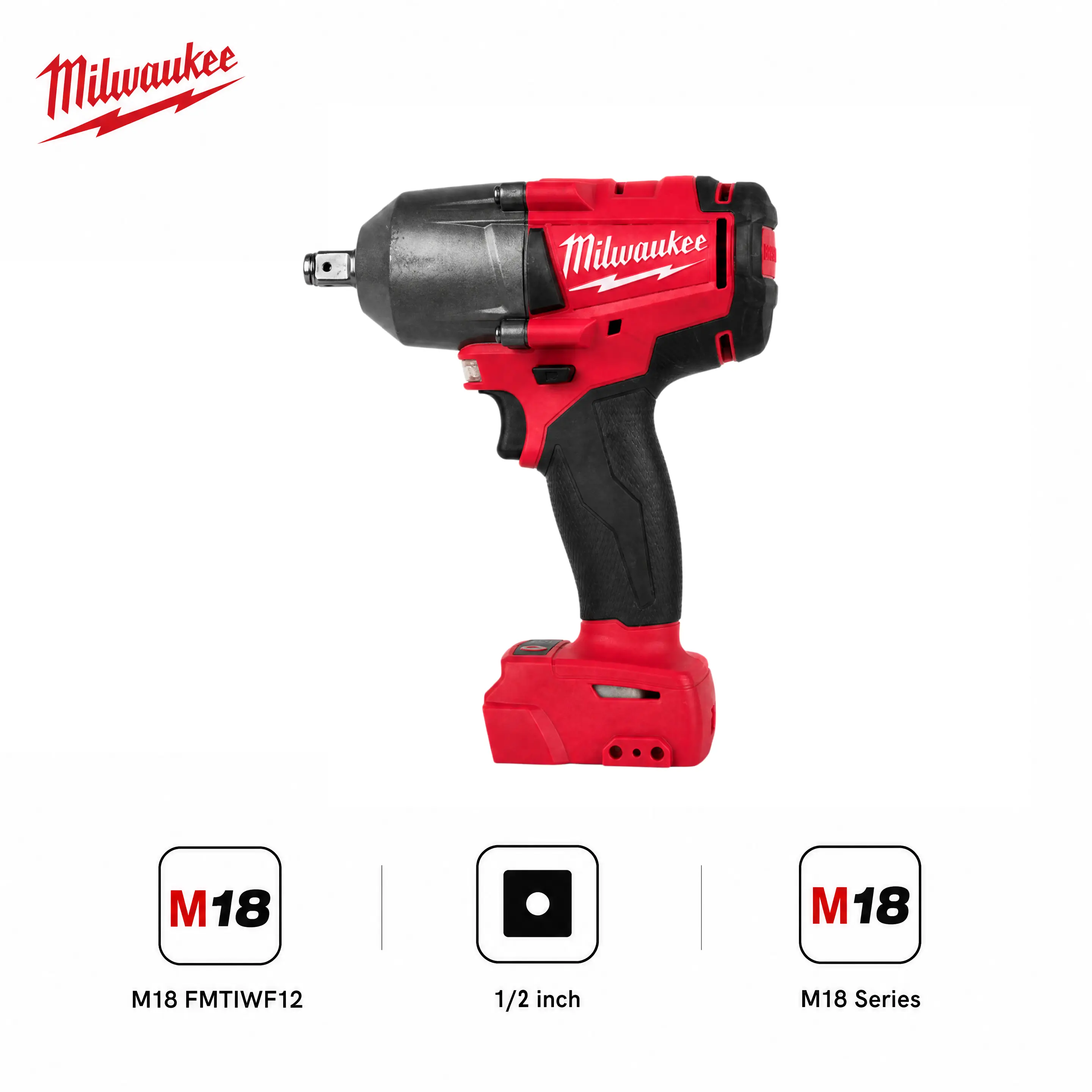 Milwaukee M18 18V Compact Brushless 1/2 in Impact Wrench - 900 nm Torque, Compact 152mm Body, Adjustable Gears, High Torque Fastening Tool for Lug Nut Removal, Roadside Service Specialists