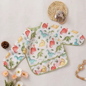 Waterproof Long Sleeve Bib, Long Sleeve Coverage, 1 Count Washable Feeding Bib, Soft Toddler Bibs for 6-24 Months, Baby Care & Health Supplies, Waterproof Material