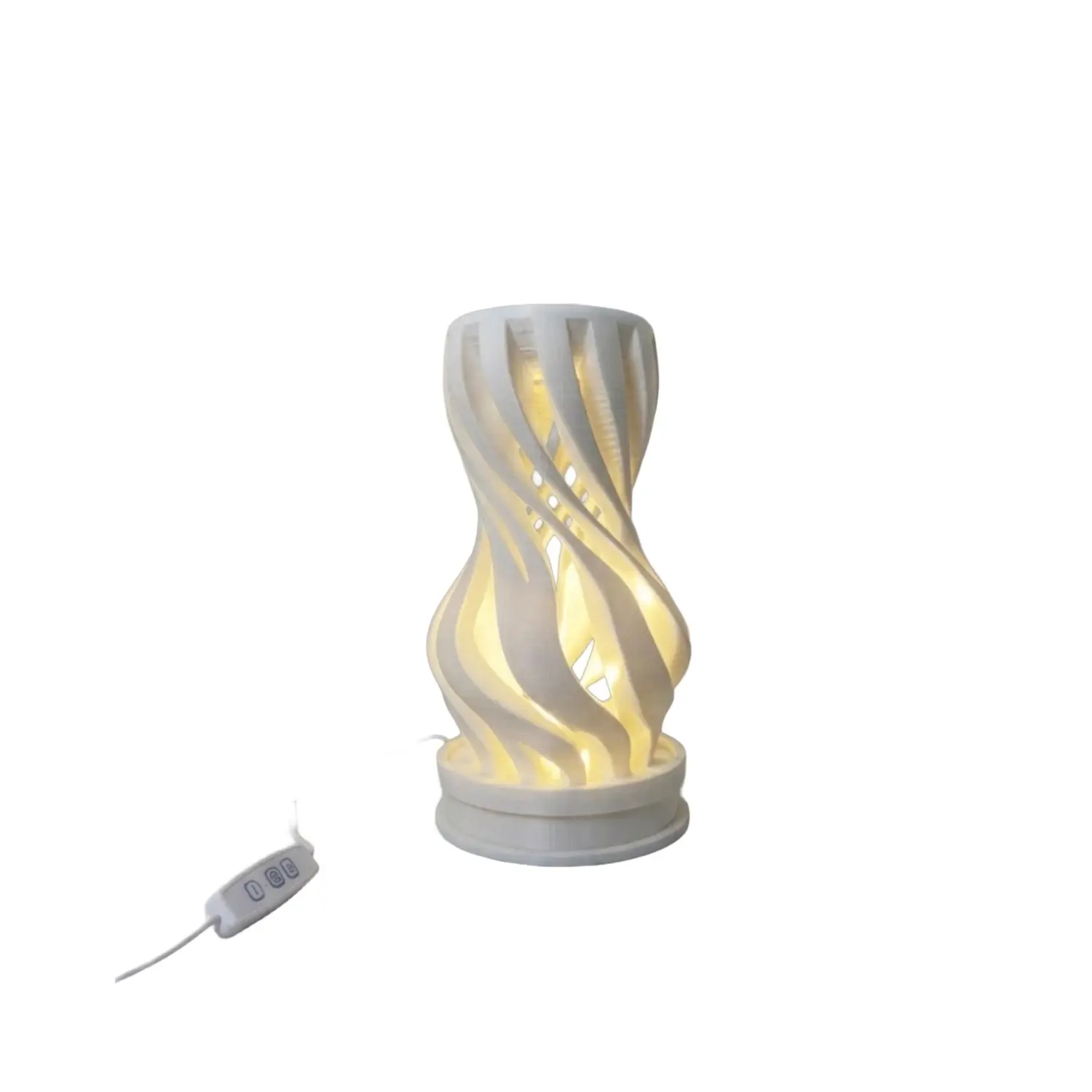 Twist Spiral Table Lamp - 3D Printed Sculptural LED Night Light, Modern Bedside Accent Lamp for Bedroom & Living Room, Warm Ambient Mood Lighting, Handmade Home Decor Gift