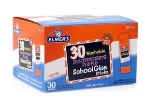 Elmer’s Washable and Disappearing Glue Sticks, Purple, (30 ct.)