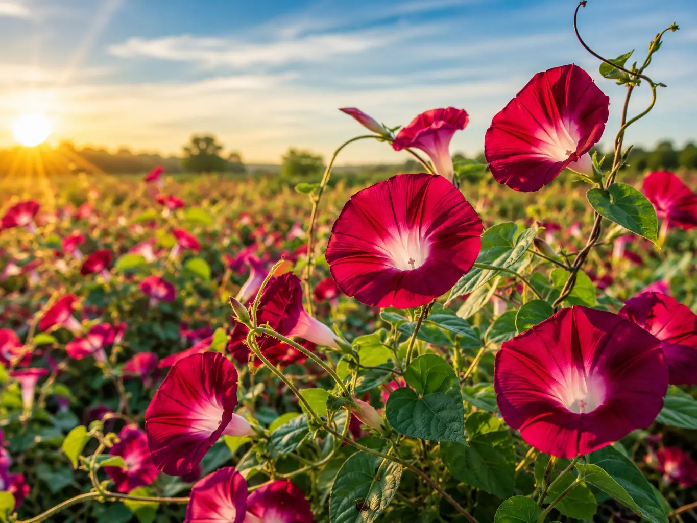 Scarlett O'Hara Morning Glory Seeds 70+ Non-GMO | Fast Growing Climbing Vine Flower Seeds for Trellis, Fence, Arbors & Patio | Attracts Bees & Butterflies Easy to Grow Annual