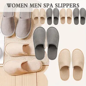 6 Pairs Spa Slippers, Non Slip Disposable Slippers For Guest, Washable Reusable, Which Can Be Used As Women Men, House, Indoor, Bathroom, Bedroom, Hotel, Bride Slippers