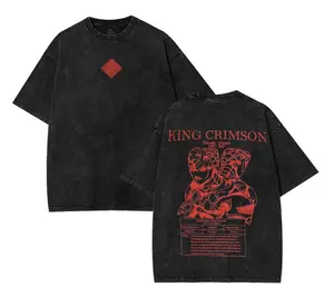 Diavolo & King Crimson - JJoJo's Bizarre Adventure - Anime Washed Tee Unisex Anime Heavy T-shirt, graphic tee, outfits men shirts men Cotton Oversized