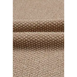 Chestnut Color Block Knit V Neck Loose Sweater