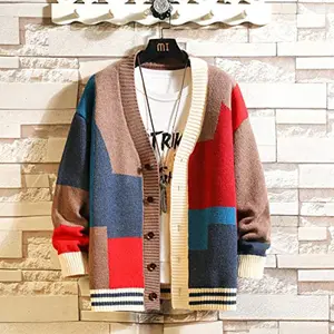 Cardigan Sweater for Men Knitted Long Sleeve Sweaters with Buttons