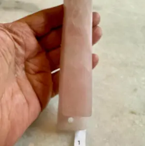 Hand-Carved Rose quartz Mezuzah – Signed by Artist