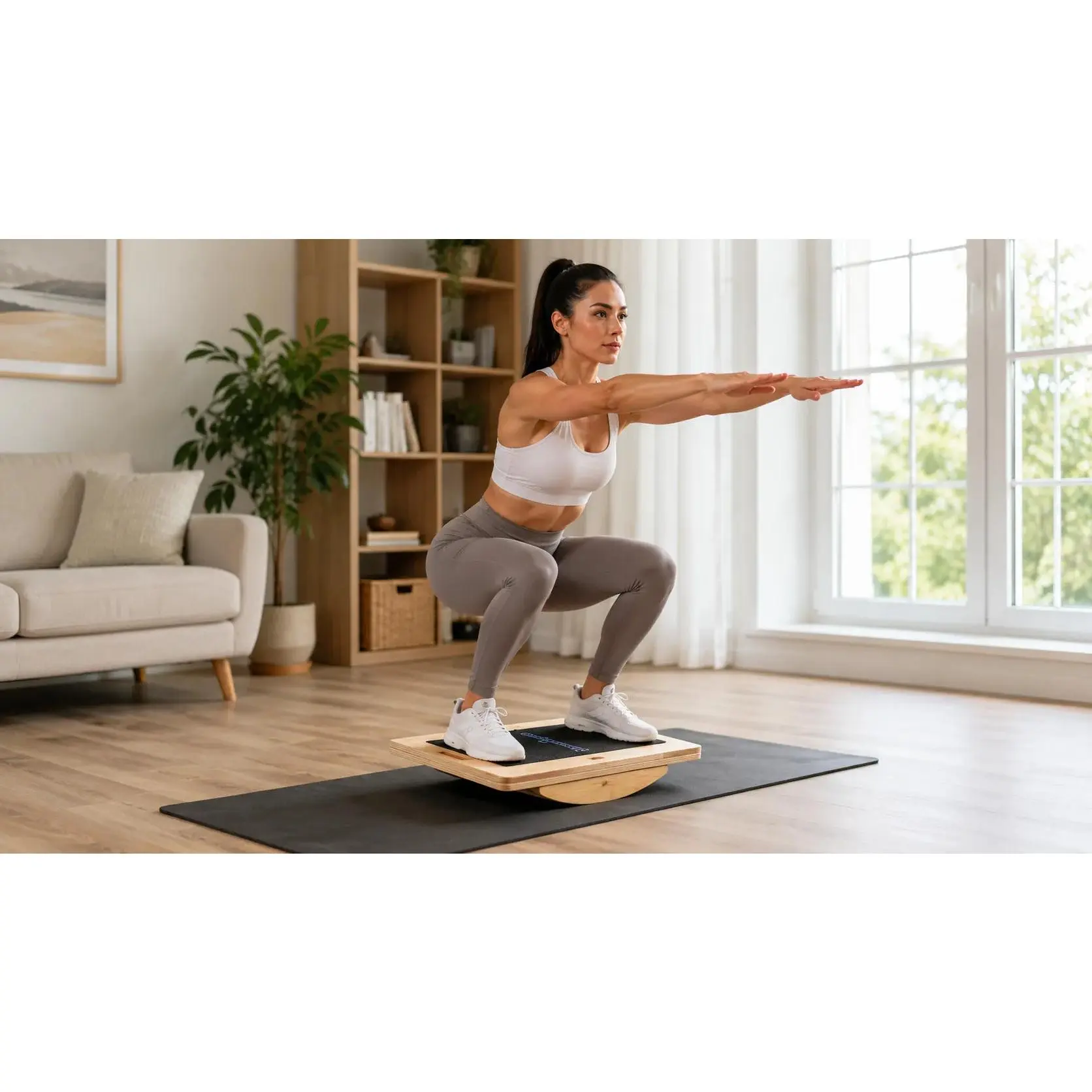 Wooden 3-in-1 Balance Board - Adjustable Angle Core Training Equipment with 6 Incline Settings, Non-Slip Calf Stretcher, Compact & Easy to Store, Supports Strength, Flexibility & Balance, Compact And Easy To Store, Adjustable Angles, Build Balance