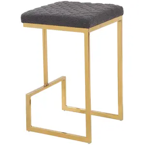 Felicia Grey Boucle Counter Stool