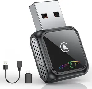 FAHREN Super Mini Wireless CarPlay Adapter (Latest Upgraded)-Bluetooth Apple Car Play Dongle, Zero Latency, Stable Connection, Compatible with iPhone 6+ & Android Auto 10+, Cars from 2017, USB/Type-C