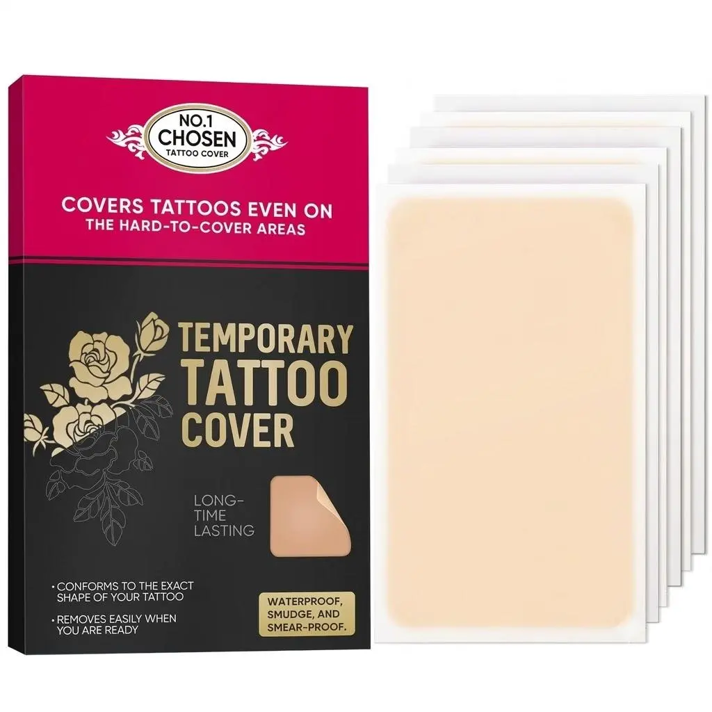 Tattoo Cover Cream for Temporary Invisible Coverage - Waterproof, Smudge-Proof, Breathable, Hypoallergenic - Easy On & Off for All Skin Tones & Hard-to-Cover Areas