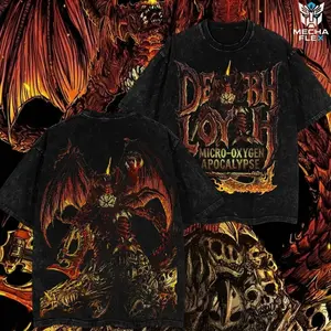 The Destroyah vs Godzilla Kaiju Robot Mecha Retro Monsterverse Unisex Vintage Washed Double Printed Heavyweight Cotton Oversized Wash Tee, Hoodie Washed Workout Clothes, Gym Workouts, Clothes for Daily Wear EI1