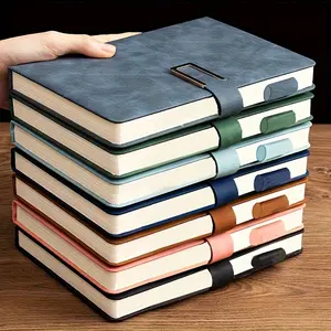 Vintage A5 Faux Leather Notebook, Faux Leather Notebook Cover, Vintage Faux Leather Notebook with Soft Cover and Bookmarks - Perfect for Business Meetings and College Students