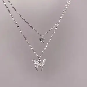 Double Layer Aesthetic Butterfly Pendant Necklace