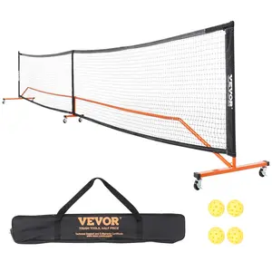 VEVOR Pickleball Net Set,  , 22FT Regulation Size Portable Pickleball System with Carrying Bag, Balls, and Wheels, Weather Resistant Steady Metal Frame & Strong PE Net, for Outdoor Backyard Driveway