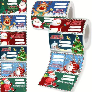 300 rolls (300 stickers each-individually packaged)-Smooth self-adhesive Christmas party decoration stickers Scrapbook stickers with labels are suitable for gift packaging, cards, diaries, party decoration-Christmas handmade and DIY projects with large-ca