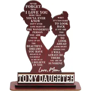 To My Daughter from Mom Plaque Sign, Mothers Day Gifts daughter, To My Daughter Gifts Sign with Wooden Stand, Table Decoration Heartfelt Present Keepsake for Daughter‘s Birthday Any Special Occasion, Daughter Gifts