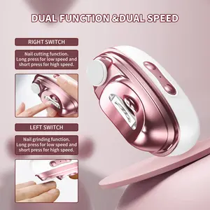 Quiet Electric Nail Cutter Rechargeable Dual Function Dual Speed Safe for Newborn Baby Adults Elderly