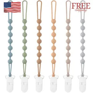 Baby Pacifier Clip, 6 Pack Silicone Pacifier Holder