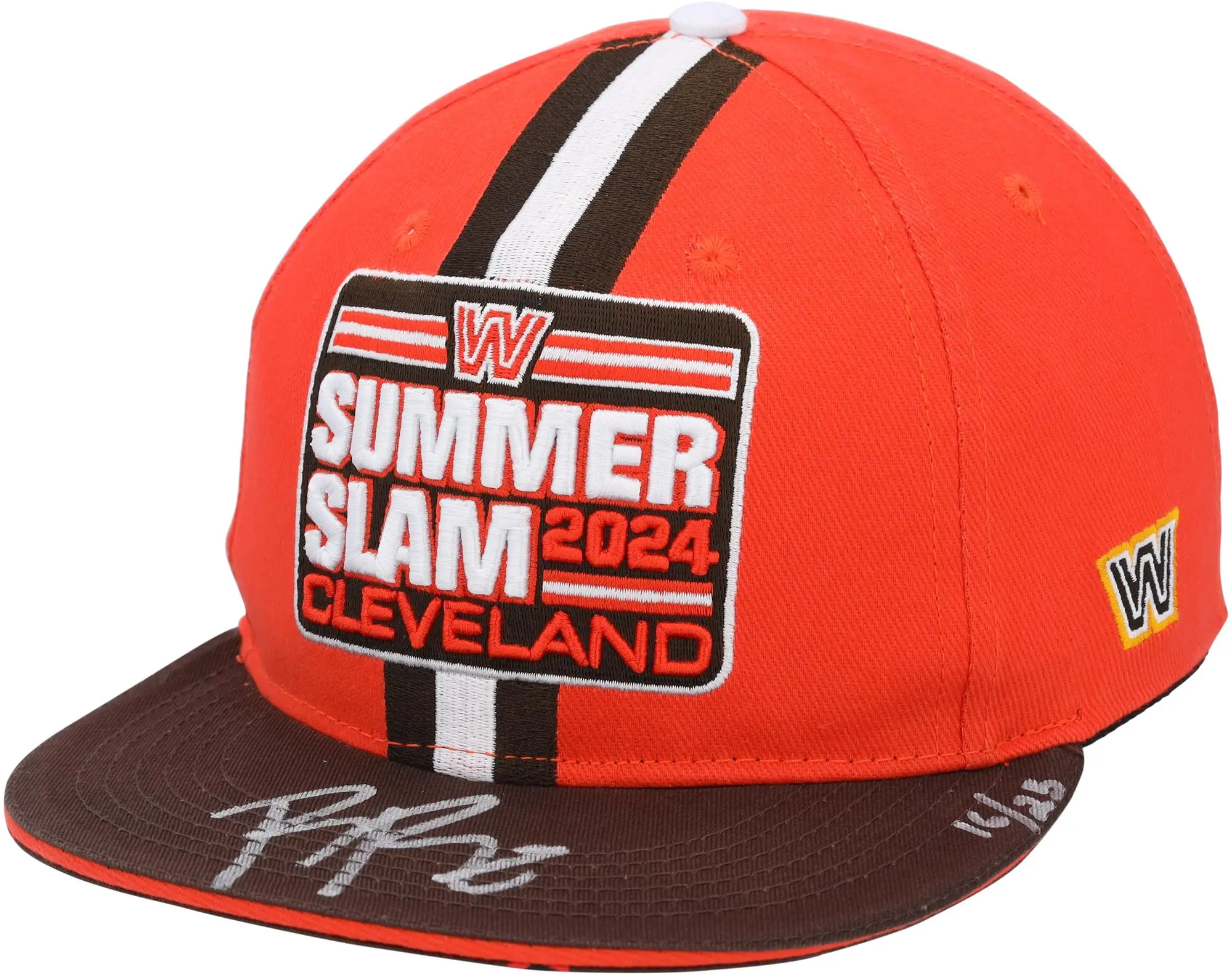 Roman Reigns WWE Autographed 2024 SummerSlam Tri-Stripe Cap - Limited Edition of 25 - Fanatics Authentic Certified