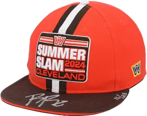 Roman Reigns WWE Autographed 2024 SummerSlam Tri-Stripe Cap - Limited Edition of 25 - Fanatics Authentic Certified