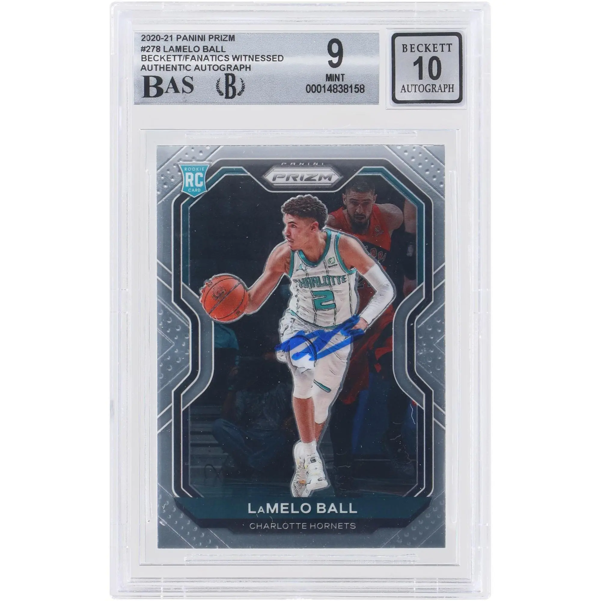 LaMelo Ball Charlotte Hornets Autographed 2020-21 Panini Prizm 16 #278 Beckett Fanatics Witnessed Authenticated 9/10 Rookie Card - Fanatics Authentic Certified