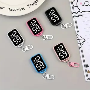 Mini Square LED Digital Keychain Watch, Portable Backpack Pocket Clock, Compact Timepiece for Daily Use, Stylish and Functional Accessory