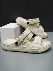 Men's Thick Sole Sport Slides Sandals, Adjustable Buckle Open Toe Slippers, Non-Slip EVA Platform Sandals, Breathable Lightweight Soft Cushion Summer Shoes for Men, Quick-Dry Casual Slides for Beach Shower Indoor Outdoor Daily Wear