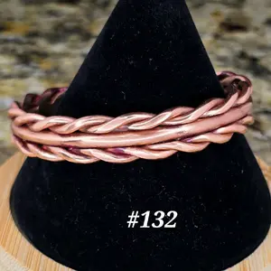 #132 Pure Copper  6" x 1/2"   Hand-Woven Cuff Bracelet – Handmade Artisan Jewelry – Unisex – Gift Ready