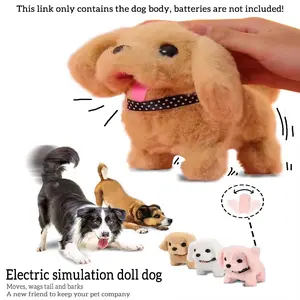 Interactive Pet Toy Plush Dog Toys Electronic Walking Barking Realistic Puppy Simulation Squeak Toy Electric Pet Companion for Puppy & Kids