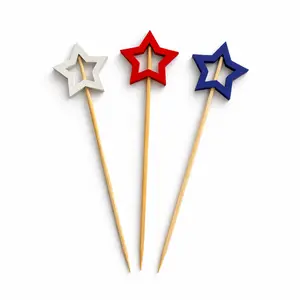 Wooden Star Cocktail Picks - [5"]