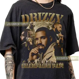 [Sale Up To 50%] Limited Drake Drizzy Vintage Shirt, Retro Drake Rap Hip Hop Gift for Woman and Man, Retro Drake Drizzy Gifts, Champagne Papi Bootleg T-Shirt