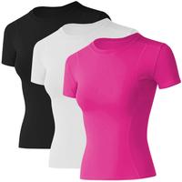 3 Pack_black&white&hot Pink_short Sleeve