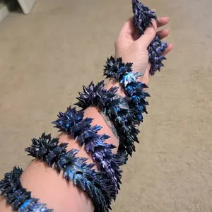 44” Blush Crush Articulated Dragon – Ocean Gem Dragon – Flexible 3D Printed Collectible