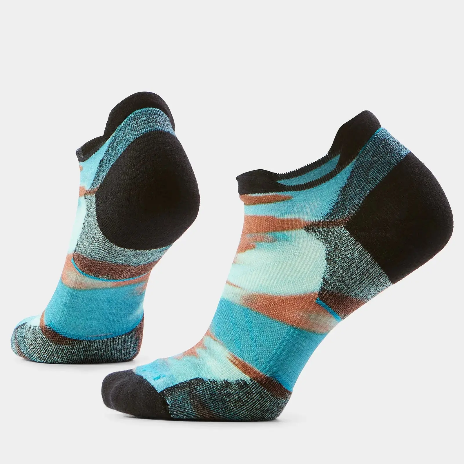 Smartwool Run Brushed Print Low Ankle Socks - (Women's) - Nightfall Blue