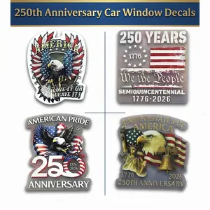 5-Pack US 250th Anniversary Car Decals | American Pride Window Stickers 1776-2026 | Patriotic Eagle & Flag Decor for Trucks, Laptops Badge Independence Day stickers