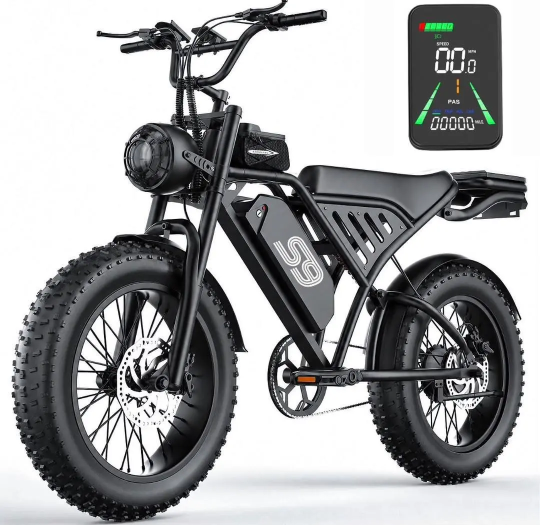 3000W Peak Power Electric Bike for Adults, 35MPH, 75-Mile Range, 48V 20Ah E-Bike