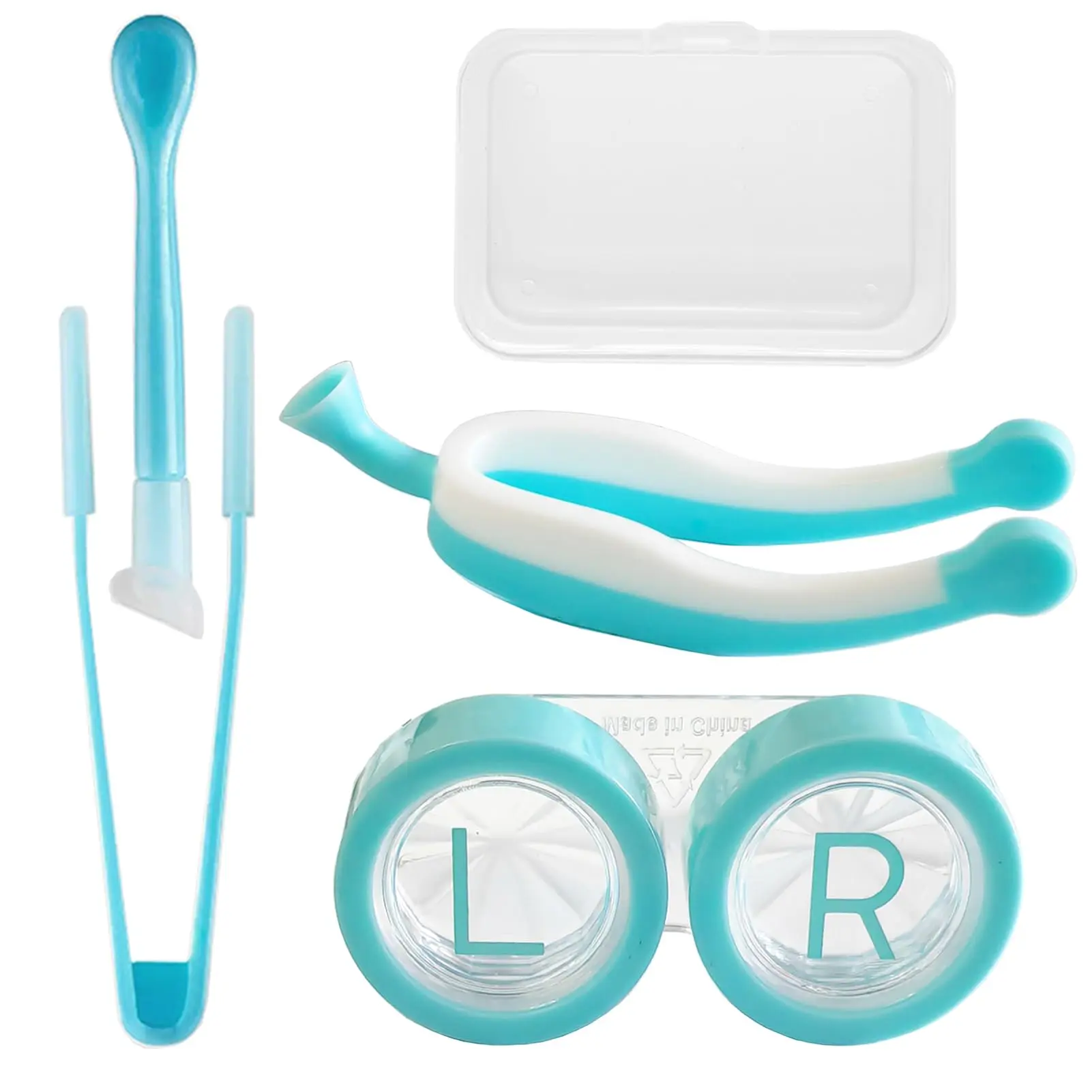Gentle Soft Contact Lens Insertion & Removal Tool Set - Tip Tweezer with Portable Case, Ideal for Multi-Pack Purchases & Long Nail Users, Eye Drops, High-Quality Plastic, Lens-Safe, Rinse Before Use, Soft Tips, Sanitary