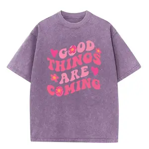 Easter Idea Sweet Vibes Line: Acid-Washed Oversized, Basic Cotton Tee & Crewneck Sweatshirt. Features "GOOD THINGS ARE COMING+Hearts+Daisies" prints-vintage-sweet,bold,ideal for daily leisure,outings,picnics,cute&comfy.