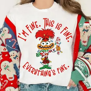 I'm Fine Everything's Fine Inside Out Christmas Sweatshirt, Inside Out Anxiety Christmas Lights Shirt, Mental Health T-Shirt, Emotional support Tee, Gift For Family
