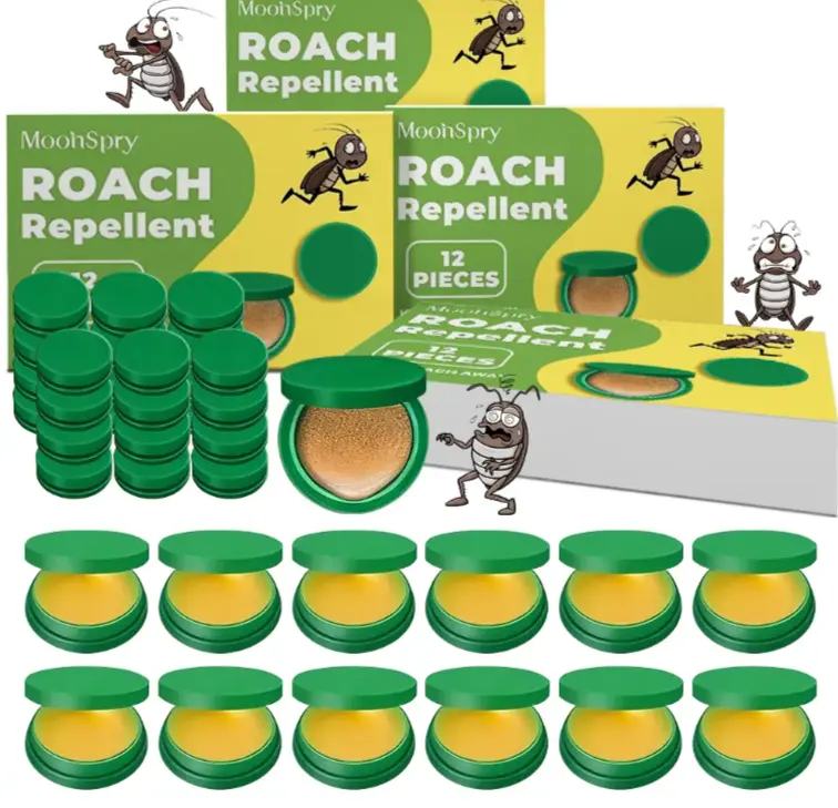 MoonSpry natural Indoor Roach Repellent Pods 12Pcs,Effective Cockroach Repeller to Keep Roaches Out, Plant-Based Safe Pest Deterrent, Easy Placement Pest Control forHome Kitchen Bathroom Bedroom RV