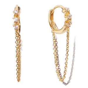 The Dagger Chain Huggings trendy earring hugging