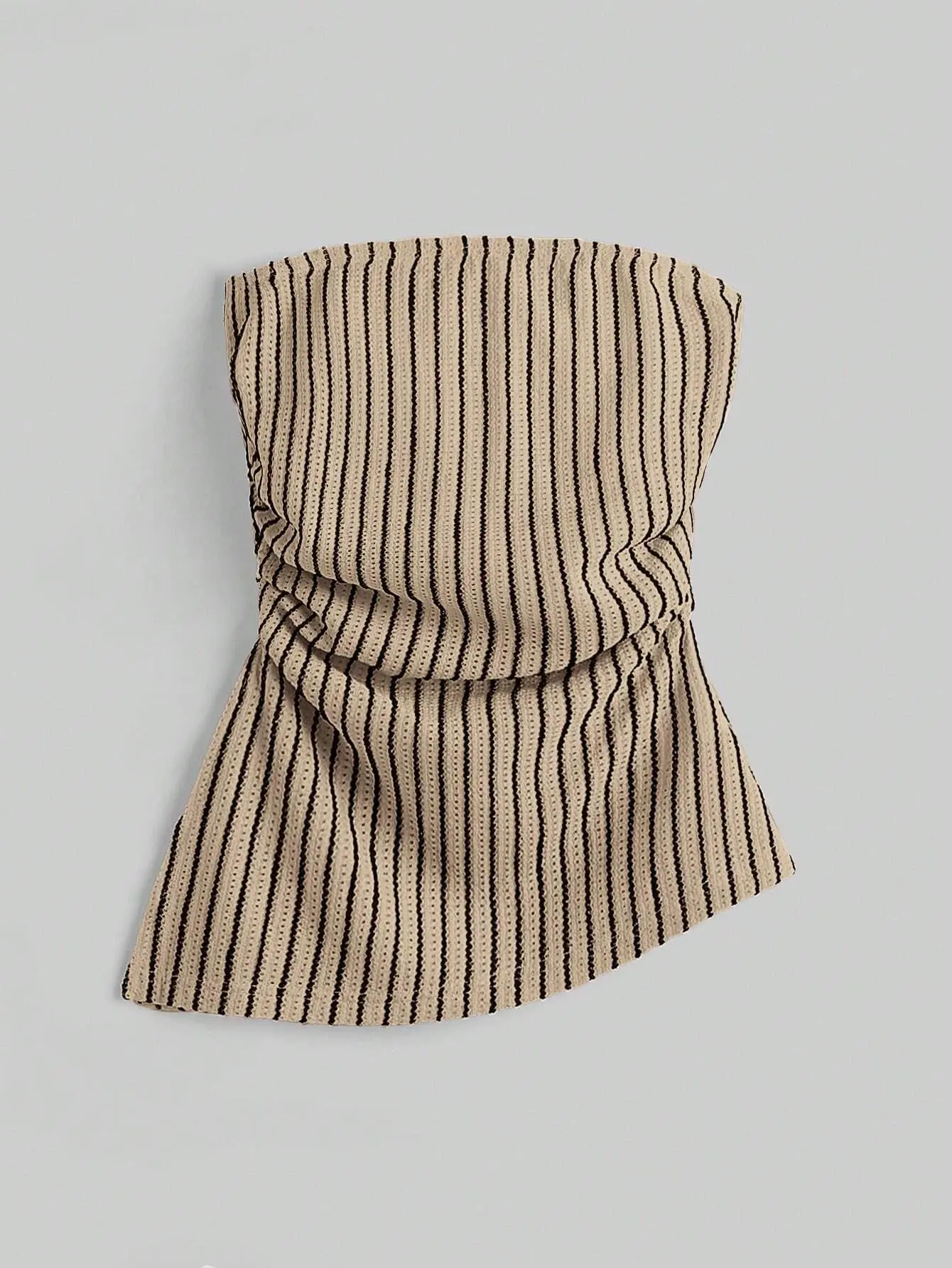 Women Textured Striped Bandeau Top