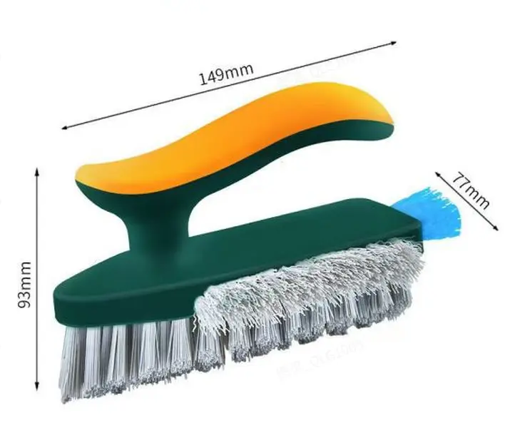 Small Handheld Stiff-Bristle Cleaning Scrub Brush - Grout & Corner Cleaner for Kitchen, Bathroom, Home Surfaces