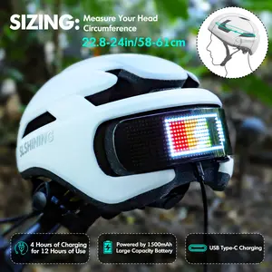New trendy safety riding helmet, 360° high visibility LED display screen, lightweight adjustable mountain bike helmet with turn signal, intelligent APP control, cool street safety helmet, essential professional helmet for cycling athletes