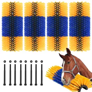 Livestock Scratching Brush, Horse Brush for Grooming, Back Itch Relief & Keep Cleaning Animal Tools with Mounting Screws for Cow Cattle Sheep Horses Pigs