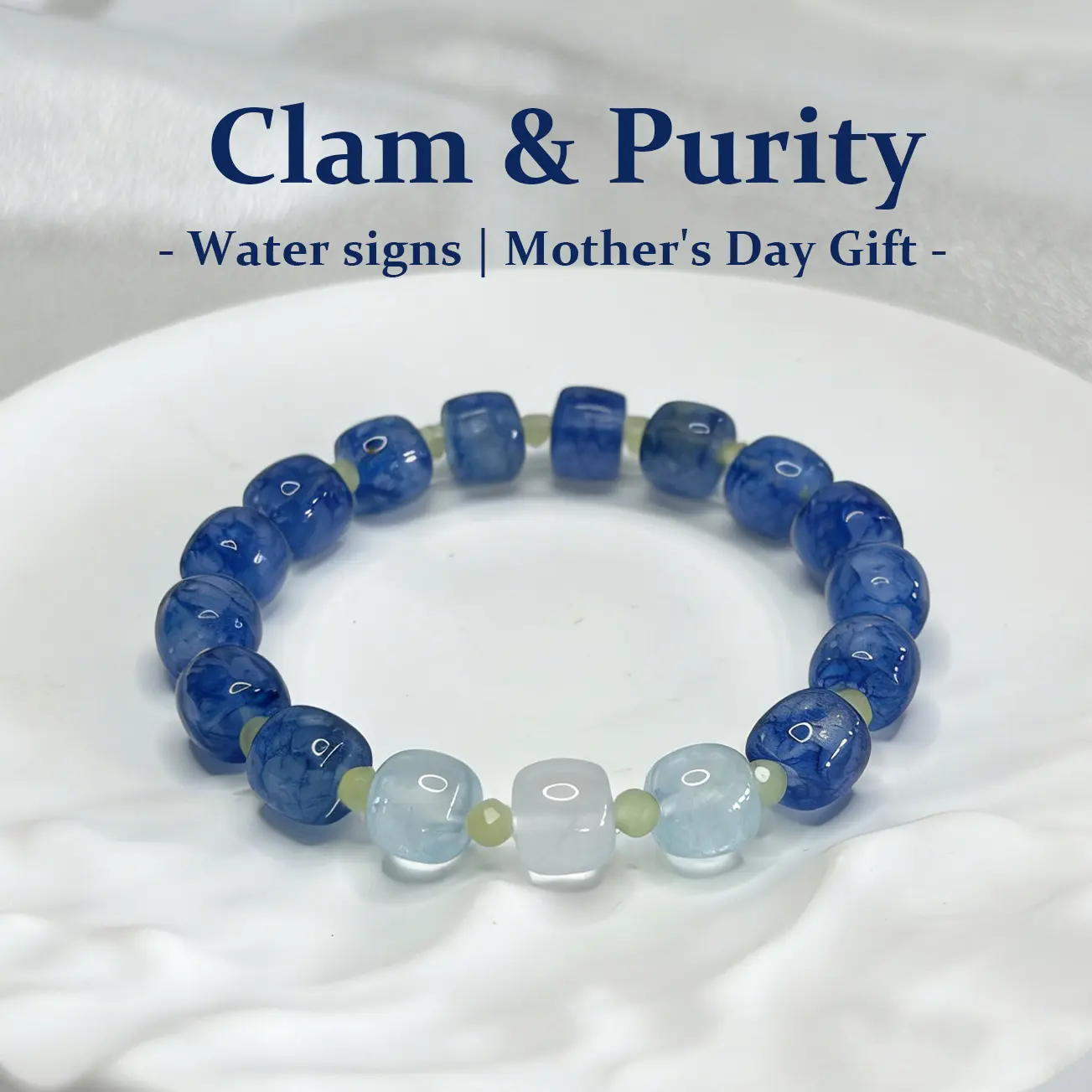 Natural Aquamarine  Stress-Relief Bracelet, Unisex, Soothes Mood & Calms Thoughts, Healing Energy Bracelet, Cool-Tone Versatile Accessory Bracelet, March Birthstone, Friend Gift, An Ideal Gift