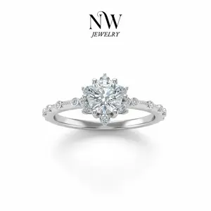 Cubic Zirconia Snowflake Ring Adjustable Open Design with Gift Box for Special Occasions Comfortable Fit