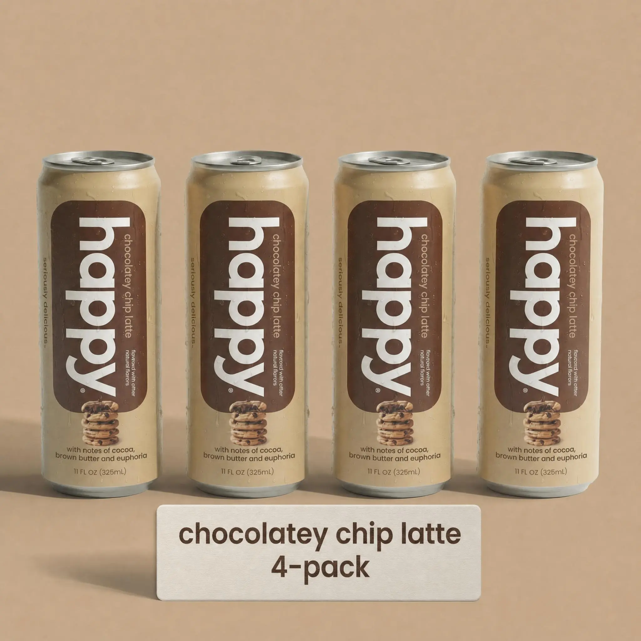 Happy Chocolatey Chip Latte 11 oz - 4-pack - Made with Real Milk and Real Sugar with Notes of Browned Butter and Euphoria